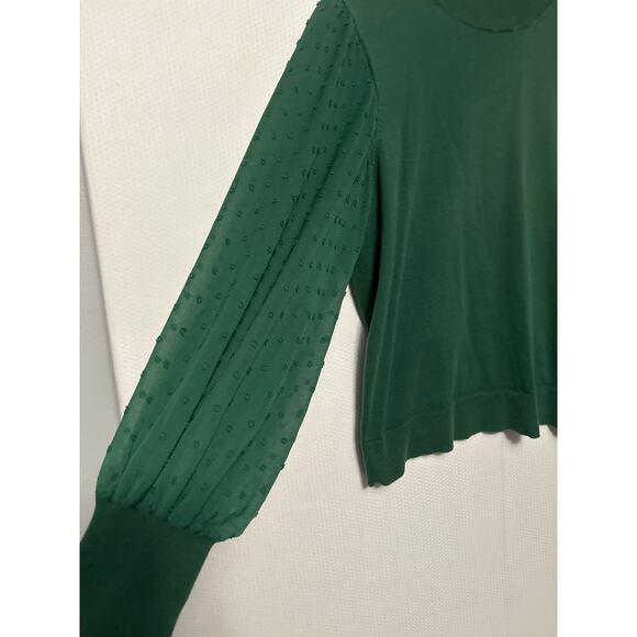 CeCe XL Green Mock Neck Sweater Textured Long Sleeve Knit Pullover Top - Picture 5 of 10